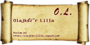 Olajkár Lilla névjegykártya